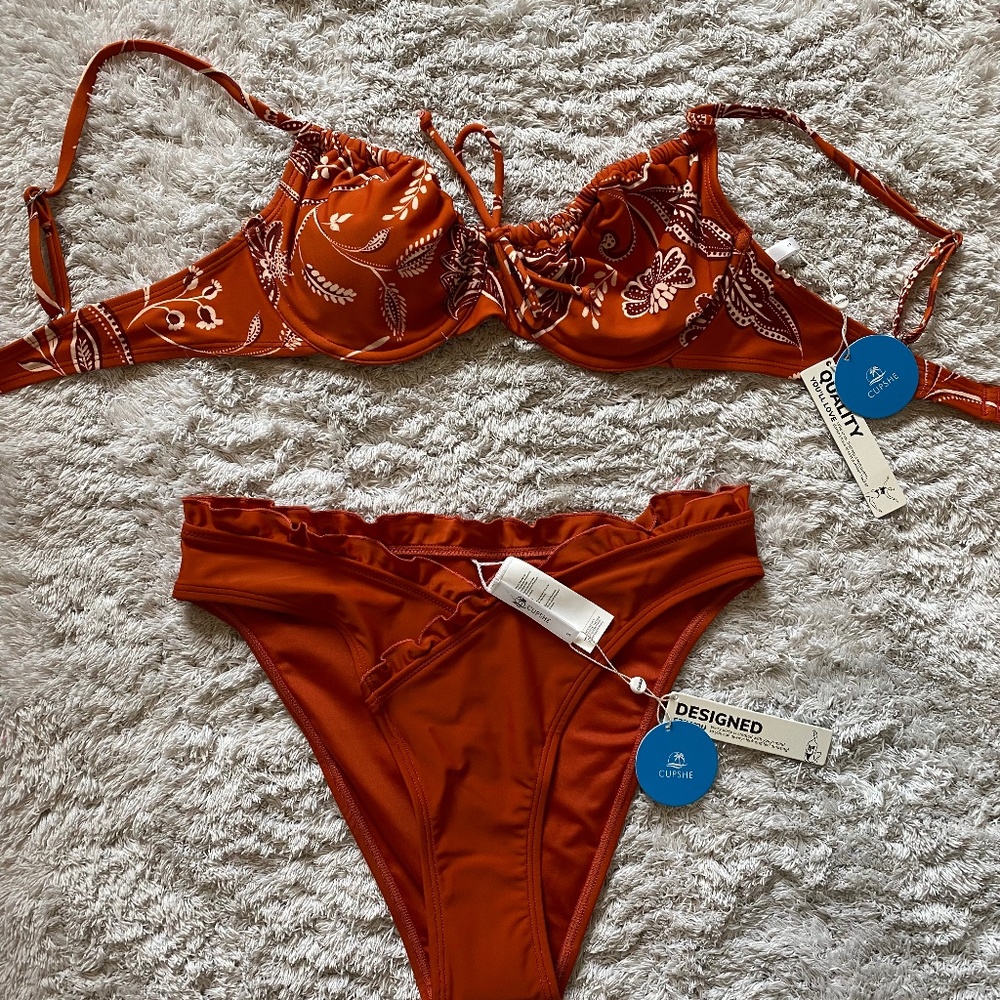Cute Burnt Orange Cupshe Bikini